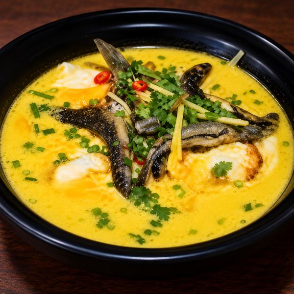 Stewed Loach with Poached Eggs