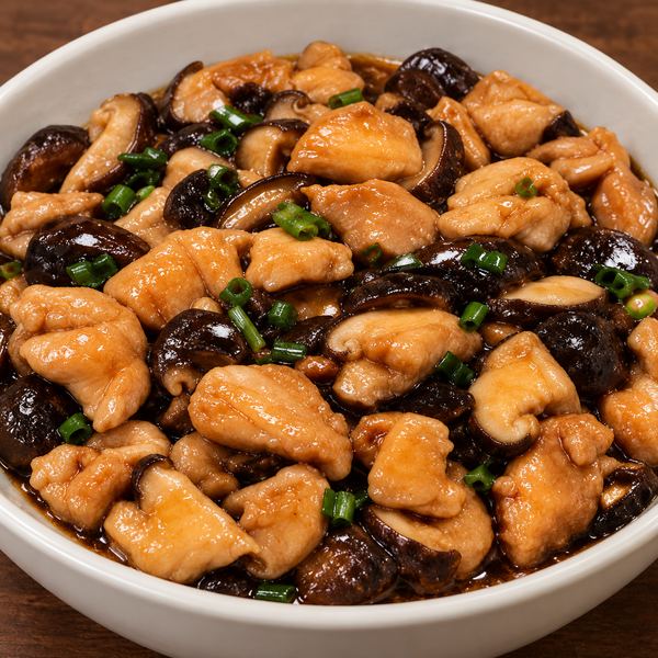 Sliced Chicken with Shiitake Mushrooms