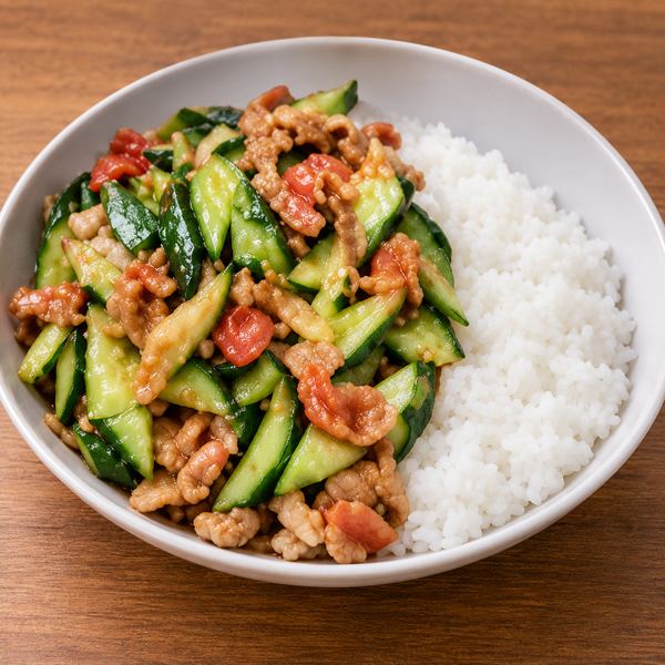 Cucumber and Sliced Pork