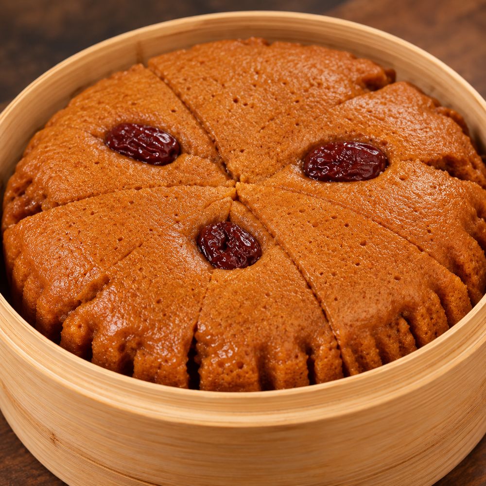 Brown Sugar Steamed Cake with red dates
